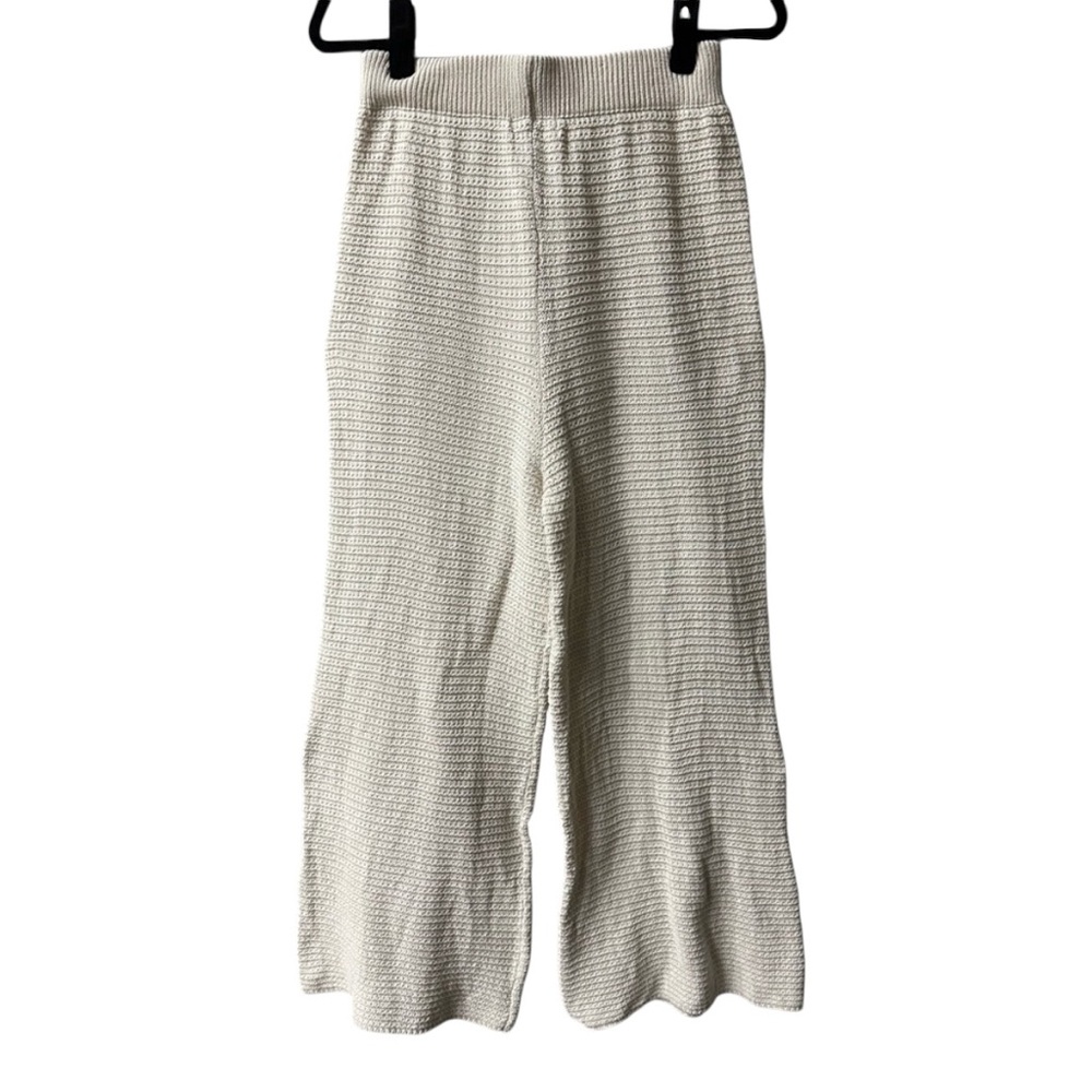 Sincerely Jules Cream Wide Leg High Waist Knit Pants Medium